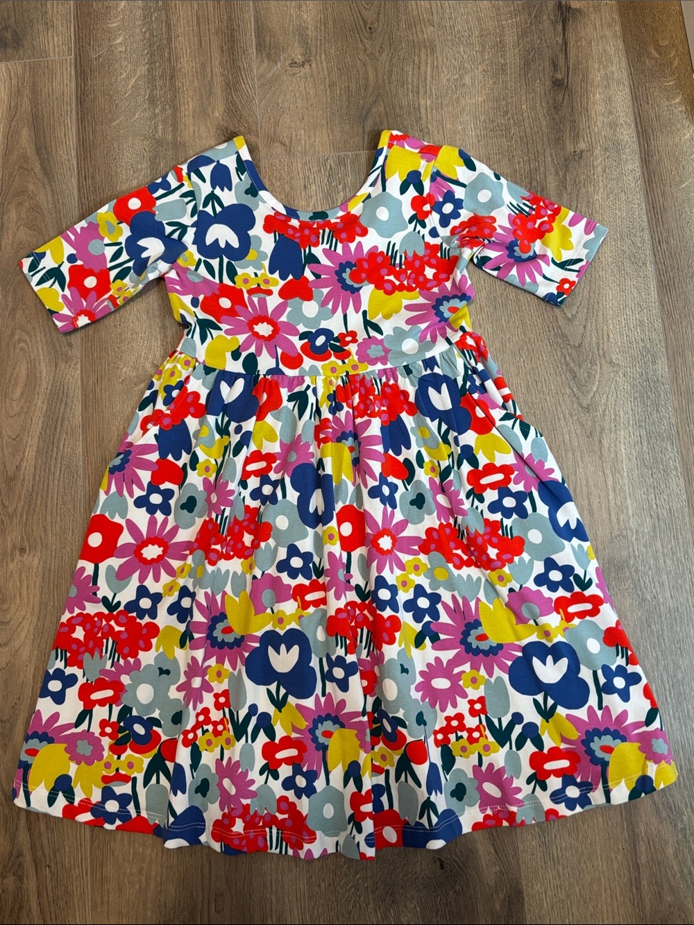 Hanna Andersson-Girls Floral Cotton Dress - Multicolor